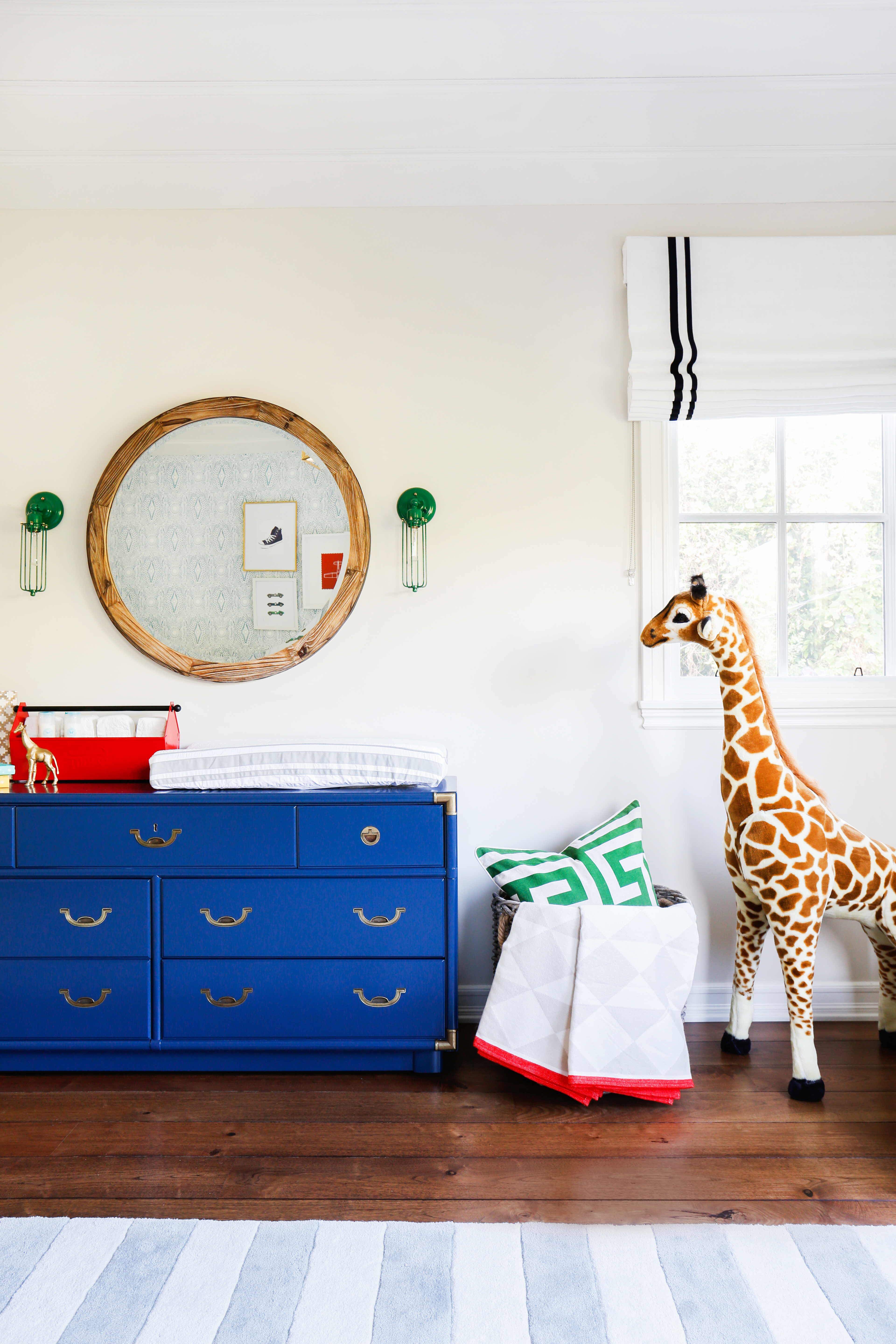 Blue Vintage Dresser in Nursery