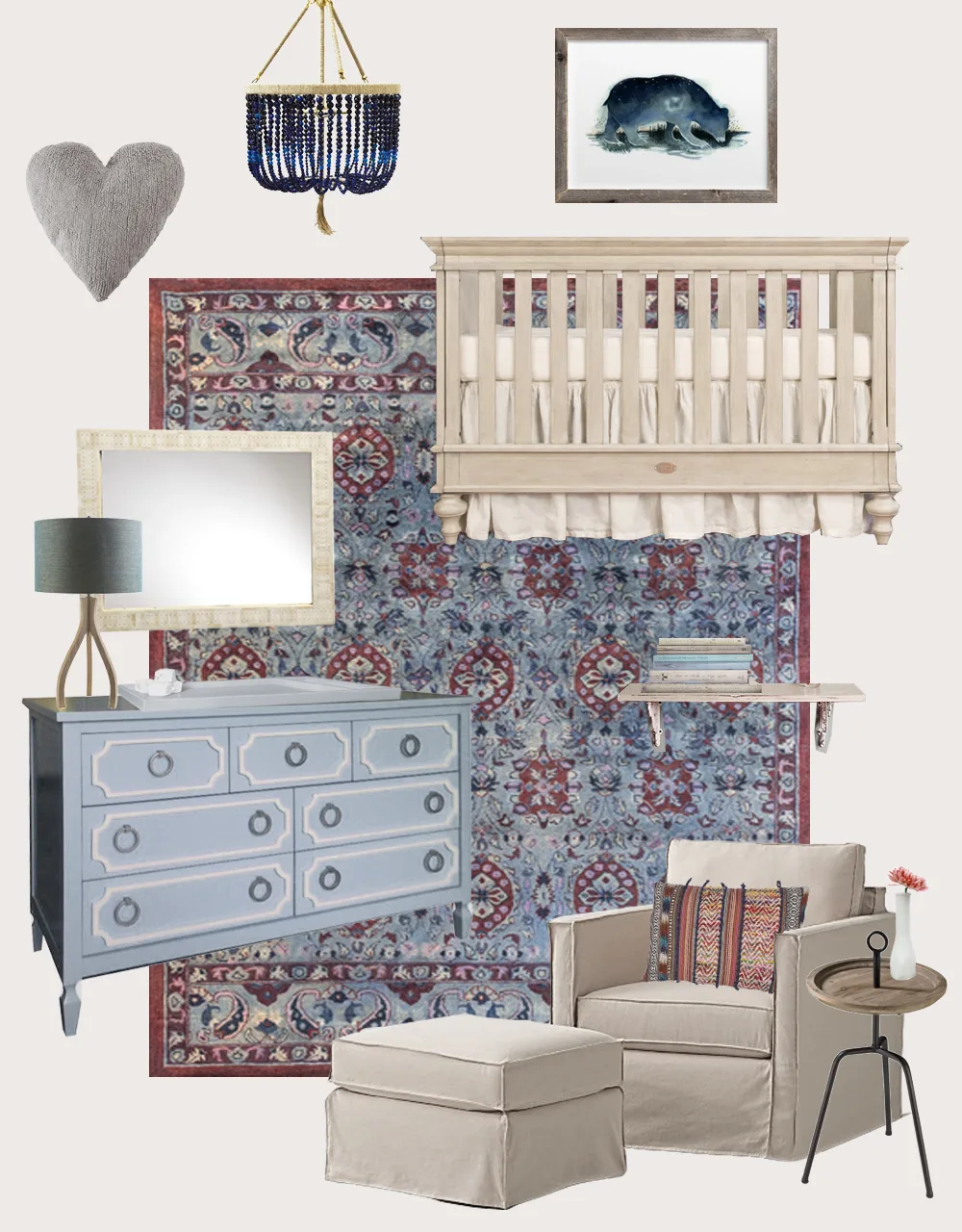 Romantic Boy's Nursery Design Board