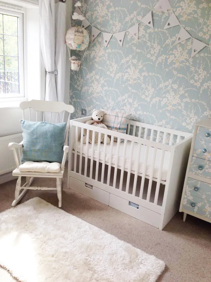 Pastel Blue Nursery Wallpaper - Project Nursery