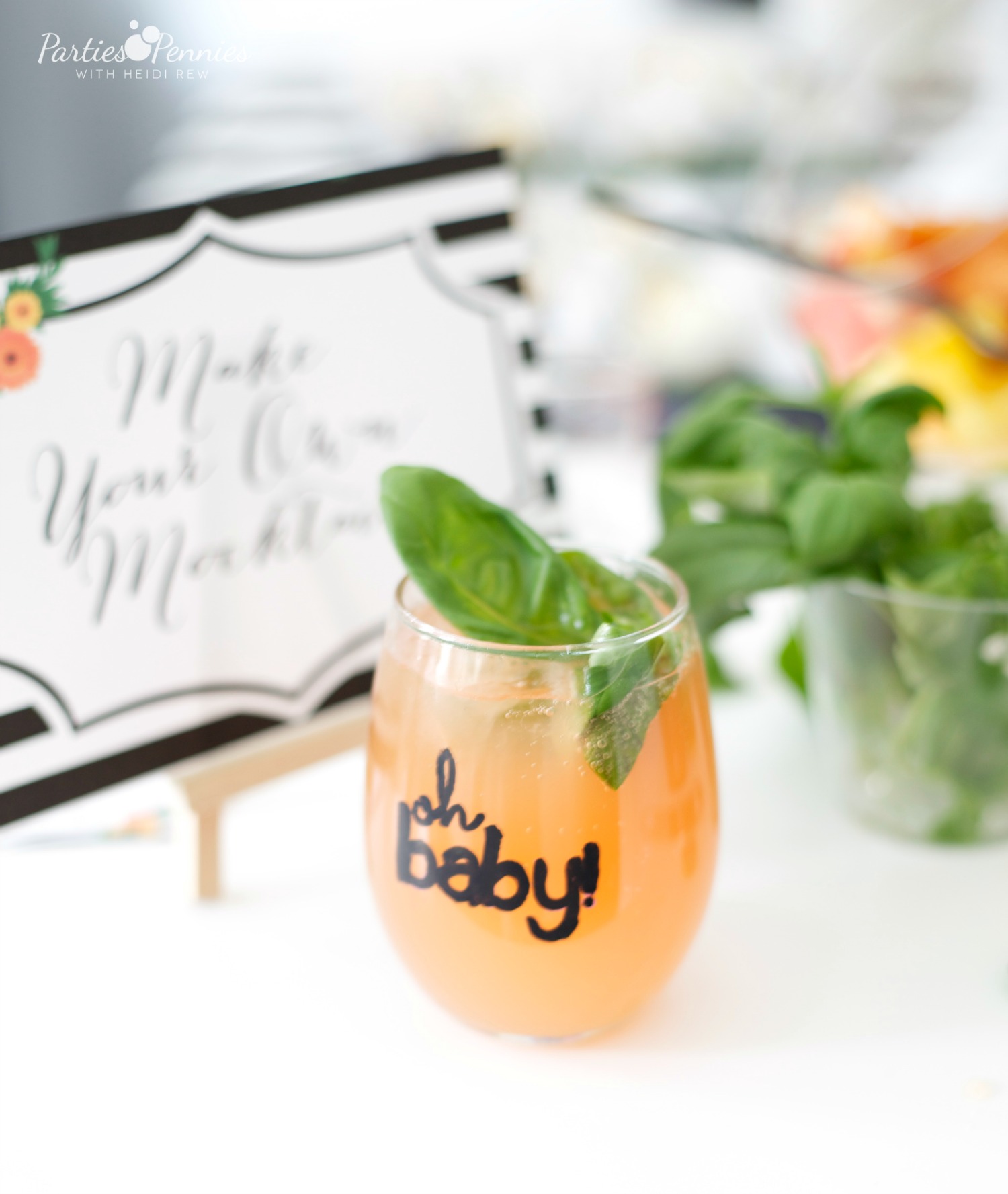 Mamas & Mocktails Baby Shower by PartiesforPennies.com
