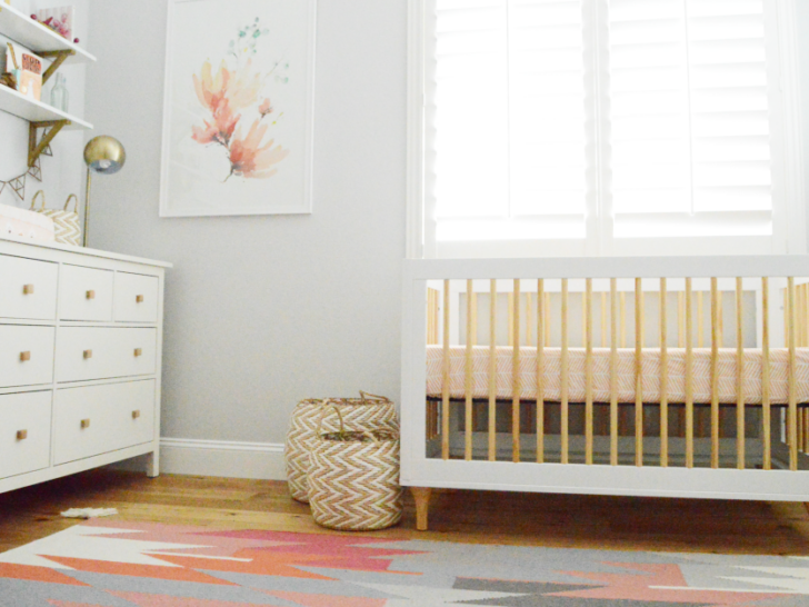 Coral and Gold Girl's Nursery