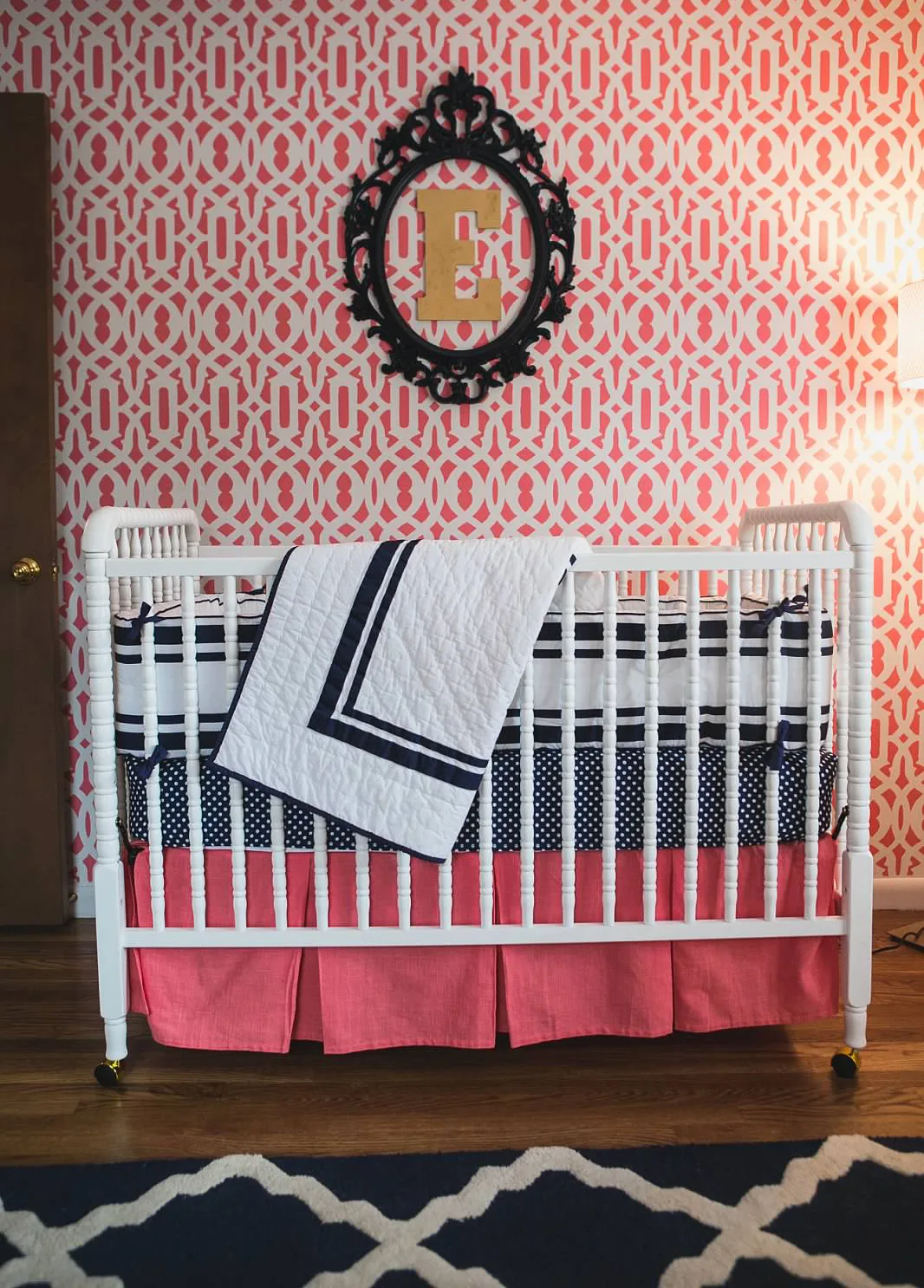 Coral and Navy Girl's Nursery - Project Nursery