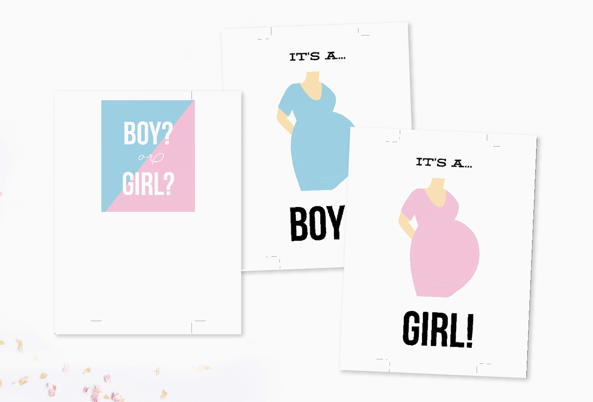 Gender Reveal Card Free Printable