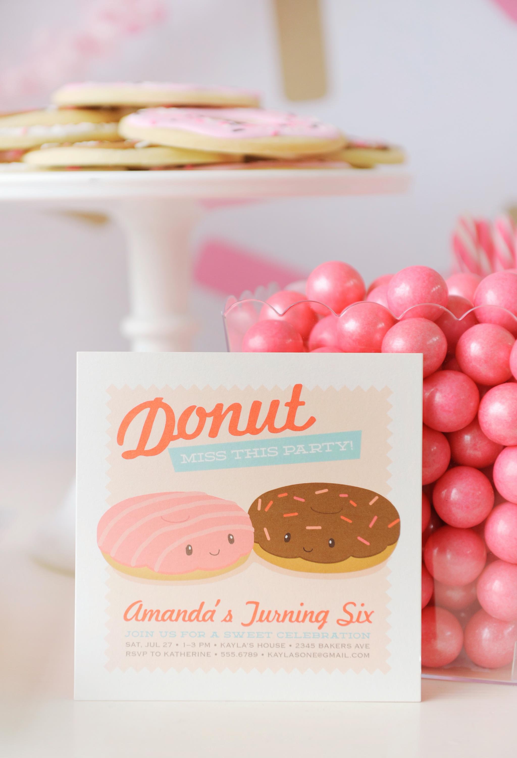 Donut-Themed Kids Party Invitation