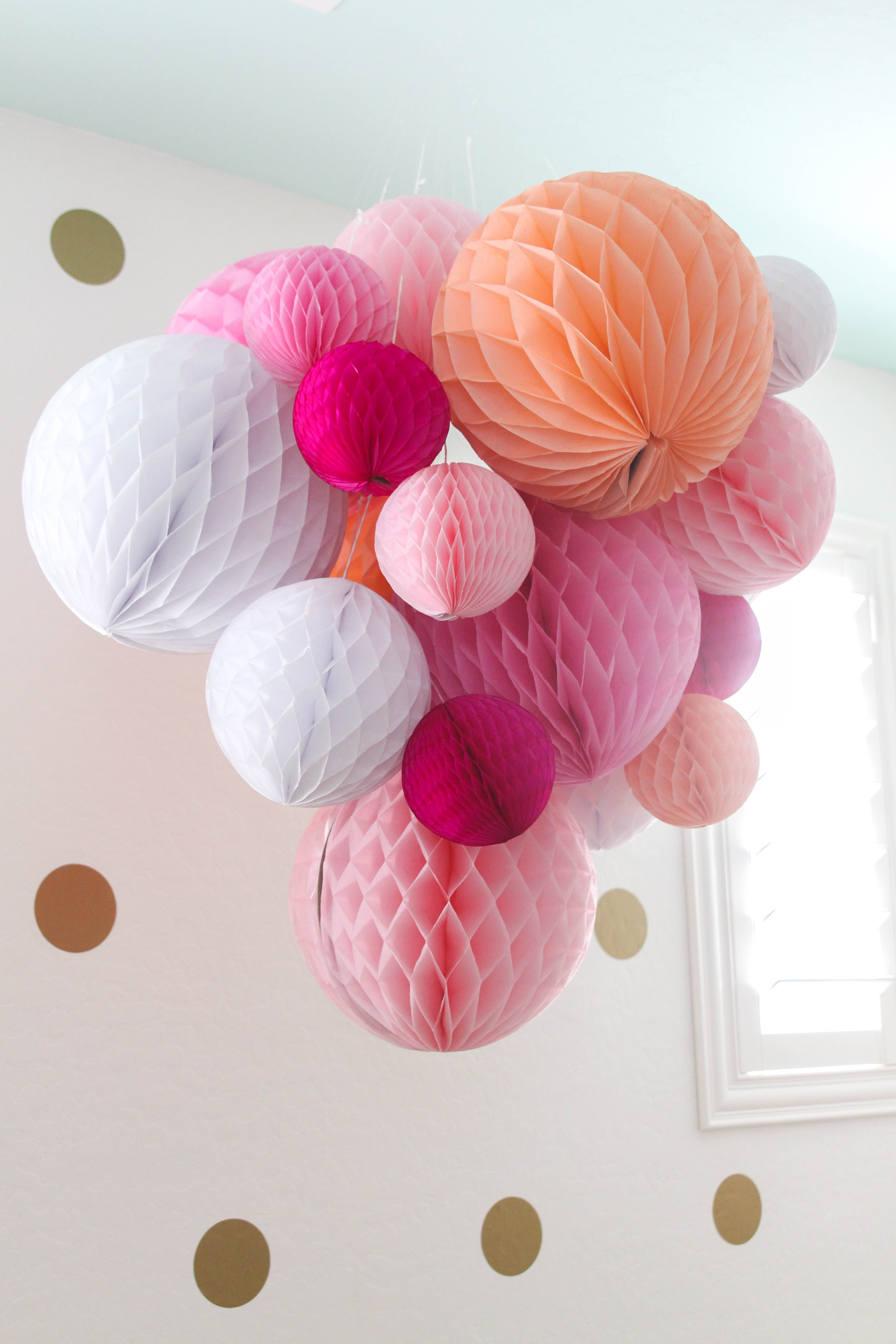 DIY Tissue Honeycomb Ball Mobile
