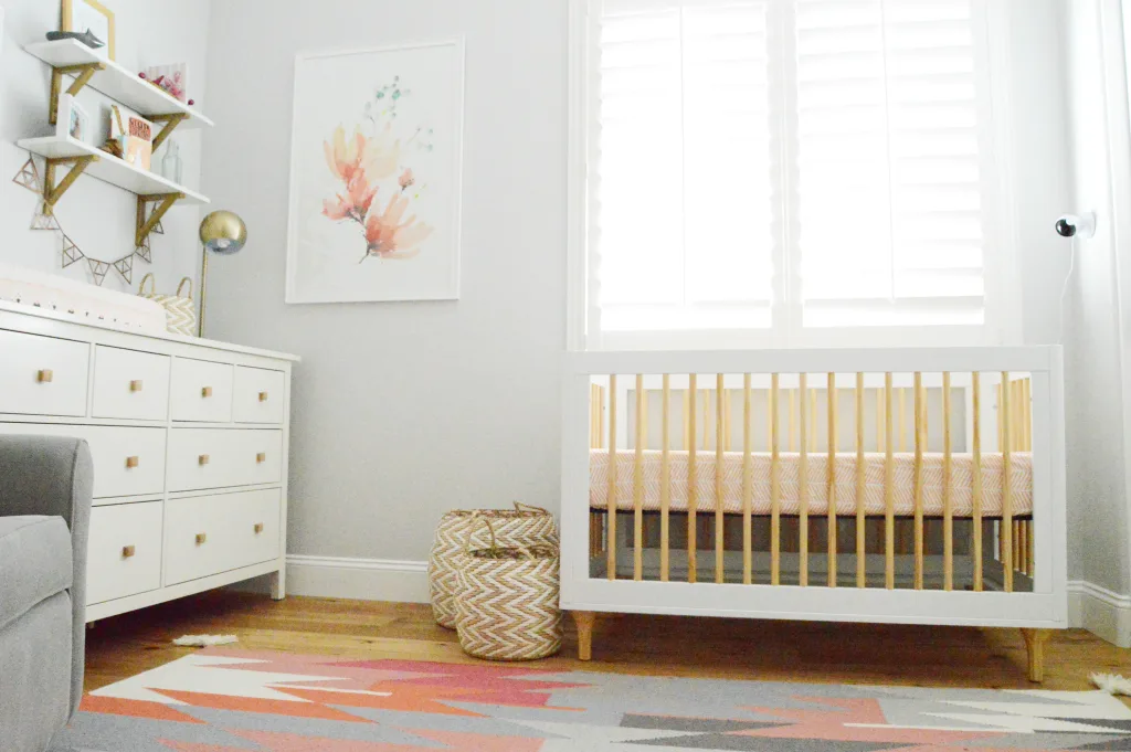Modern Nursery with Pops of Gold and Pink - Project Nursery