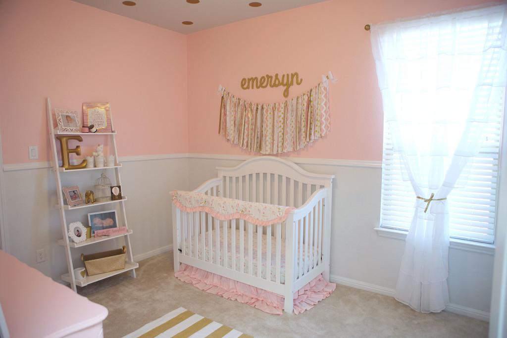 pink and gold nursery