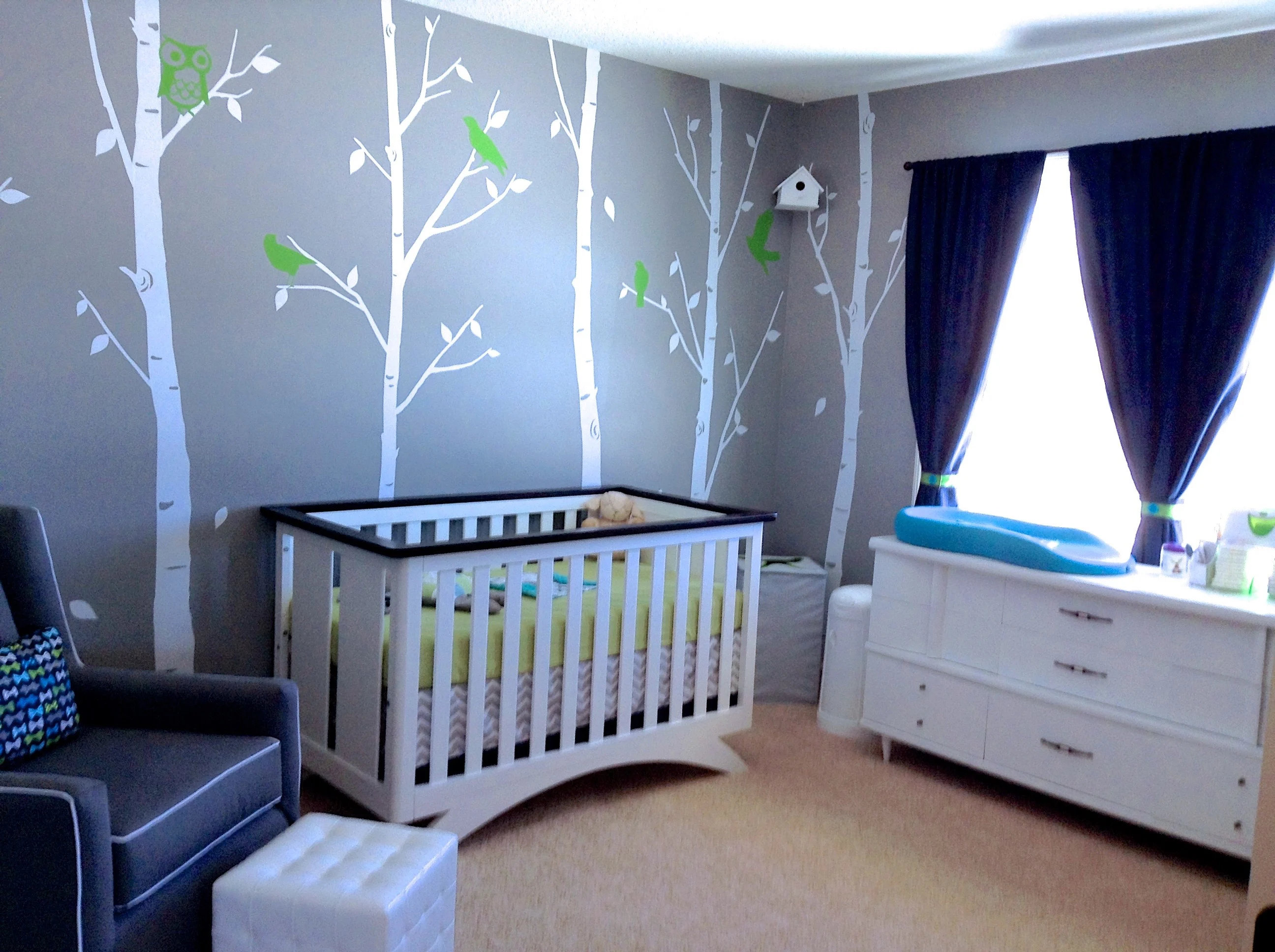 Modern Navy and Lime Green Nursery