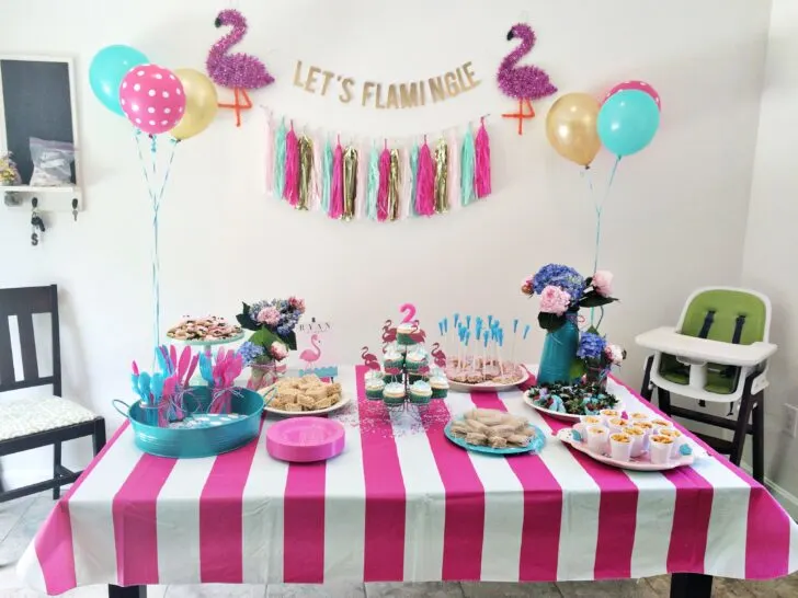 Pink and Blue Flamingo Birthday Party