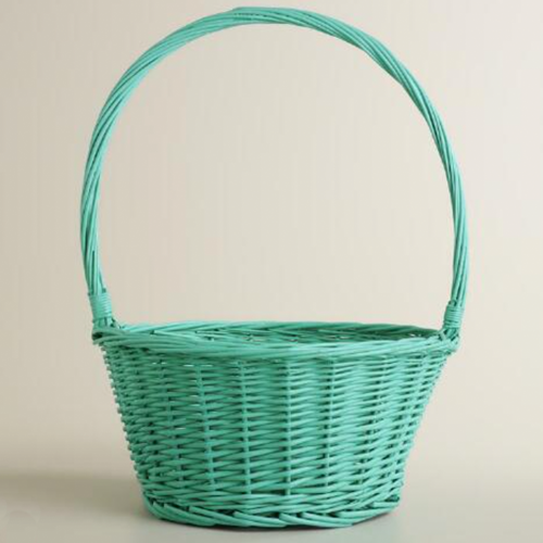 Aqua Wicker Easter Basket