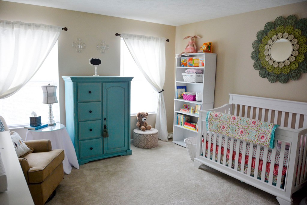 White, Beige, Pink and Blue Nursery