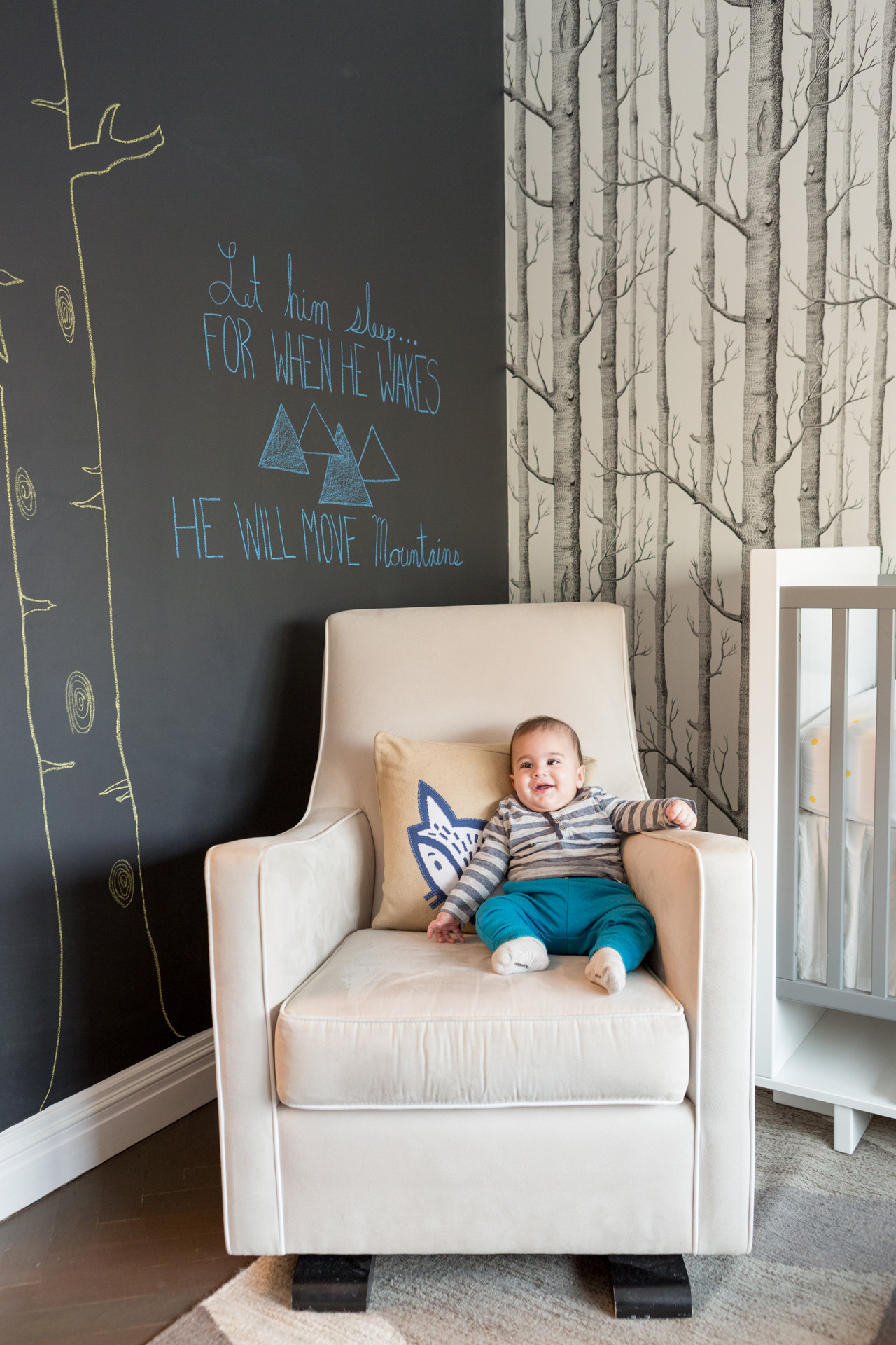 Modern Nursery with Chalkboard Wall