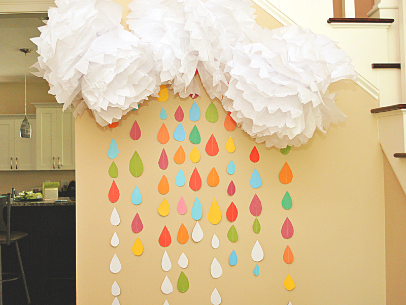 Cloud and Raindrops Baby Sprinkle Decorations