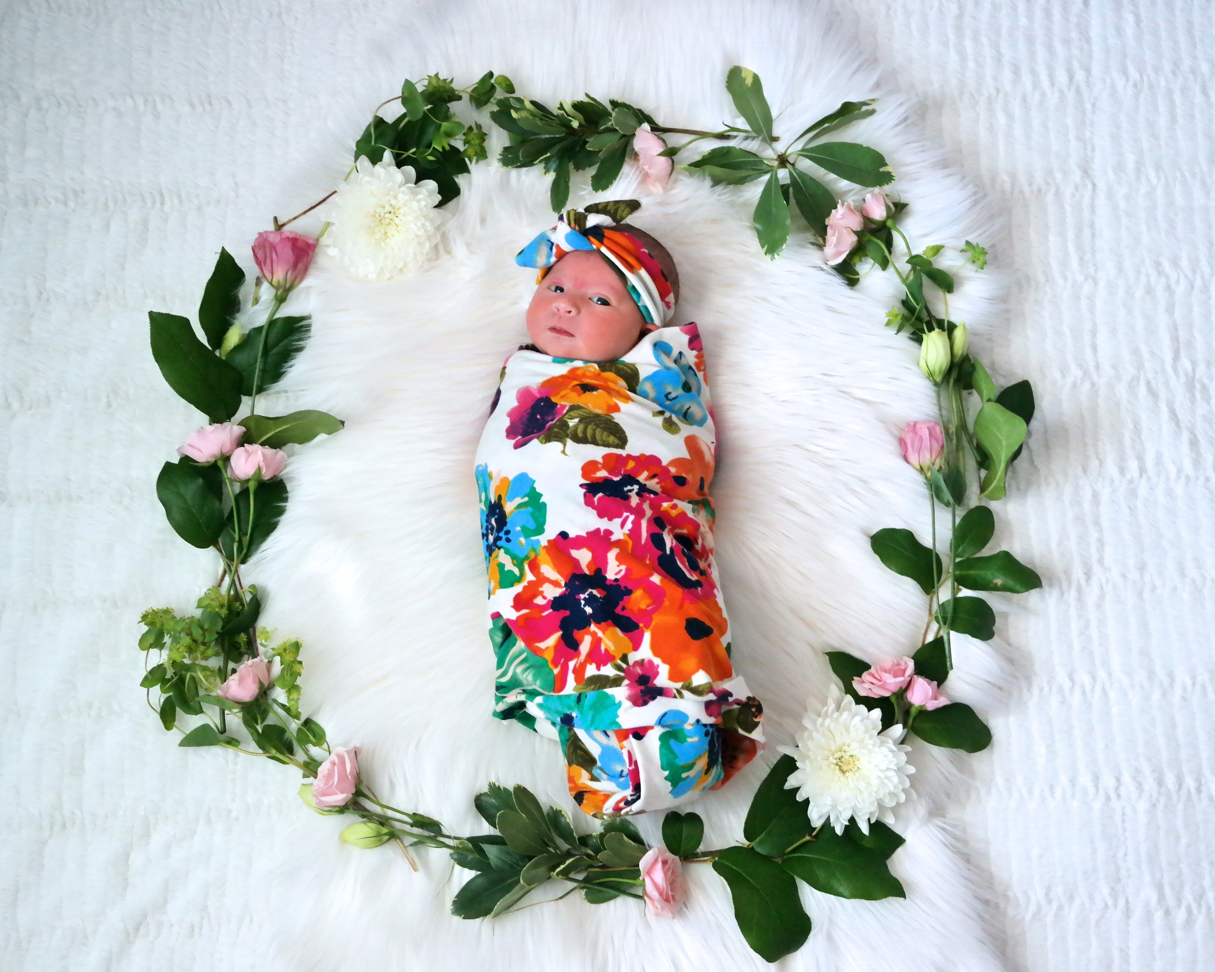 Floral Wreath Baby Photo - Hey Kaily Mae