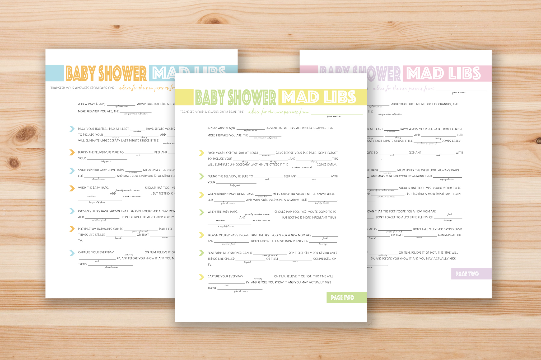 Free Printable Baby Shower Mad Libs