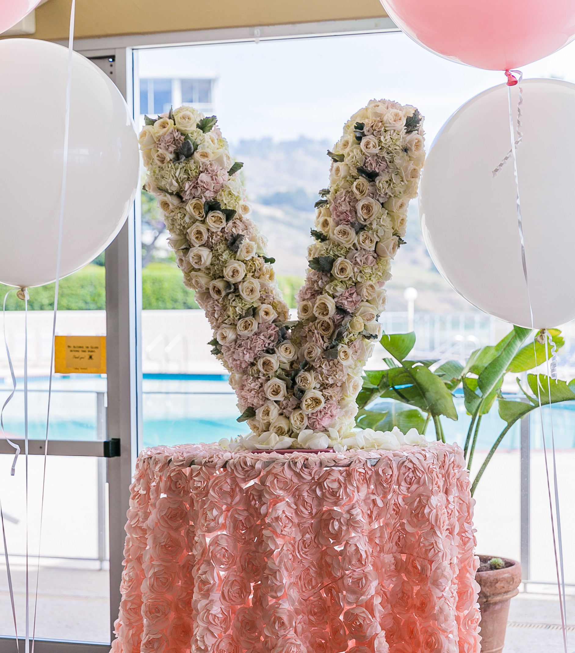 Floral Letter for First Birthday Party