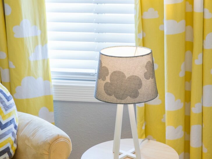 Cloud Curtains and Lamp Shade - Project Nursery