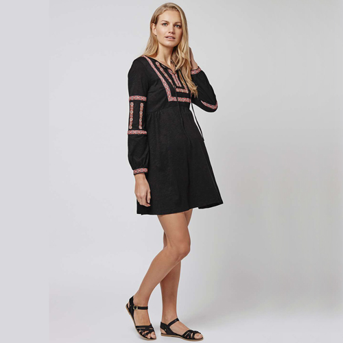 Maternity Embroidered Smock Dress from Topshop