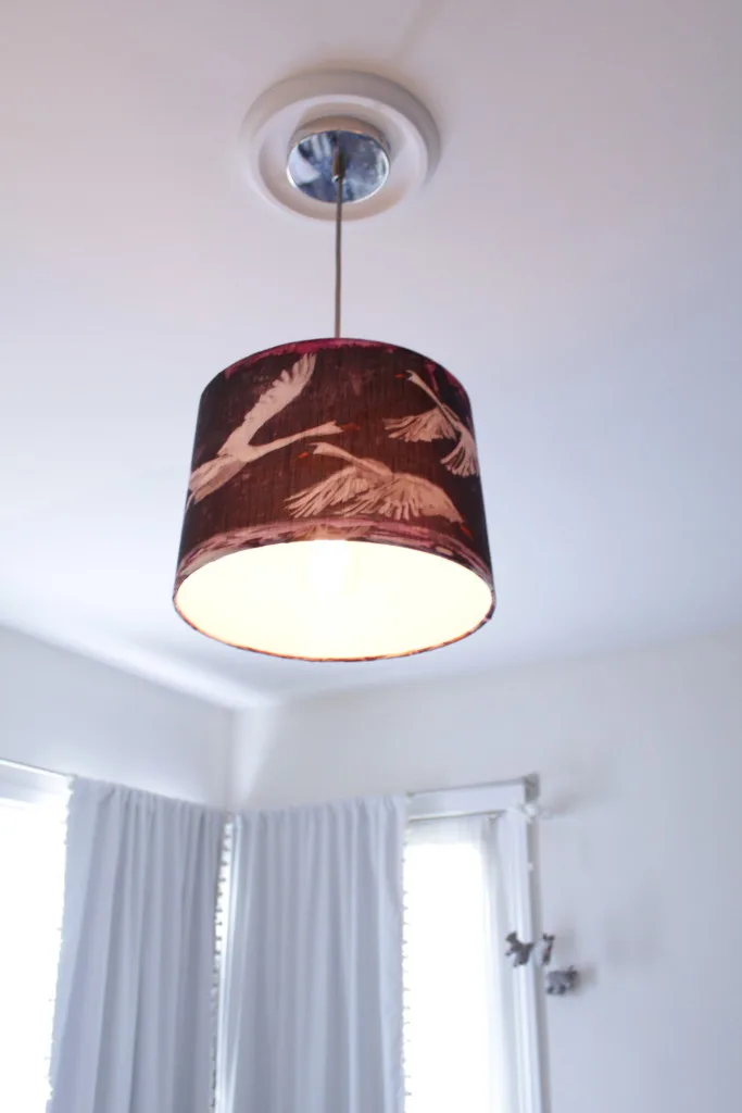Pendant Light with Whimsical Purple Lamp Shade - Project Nursery