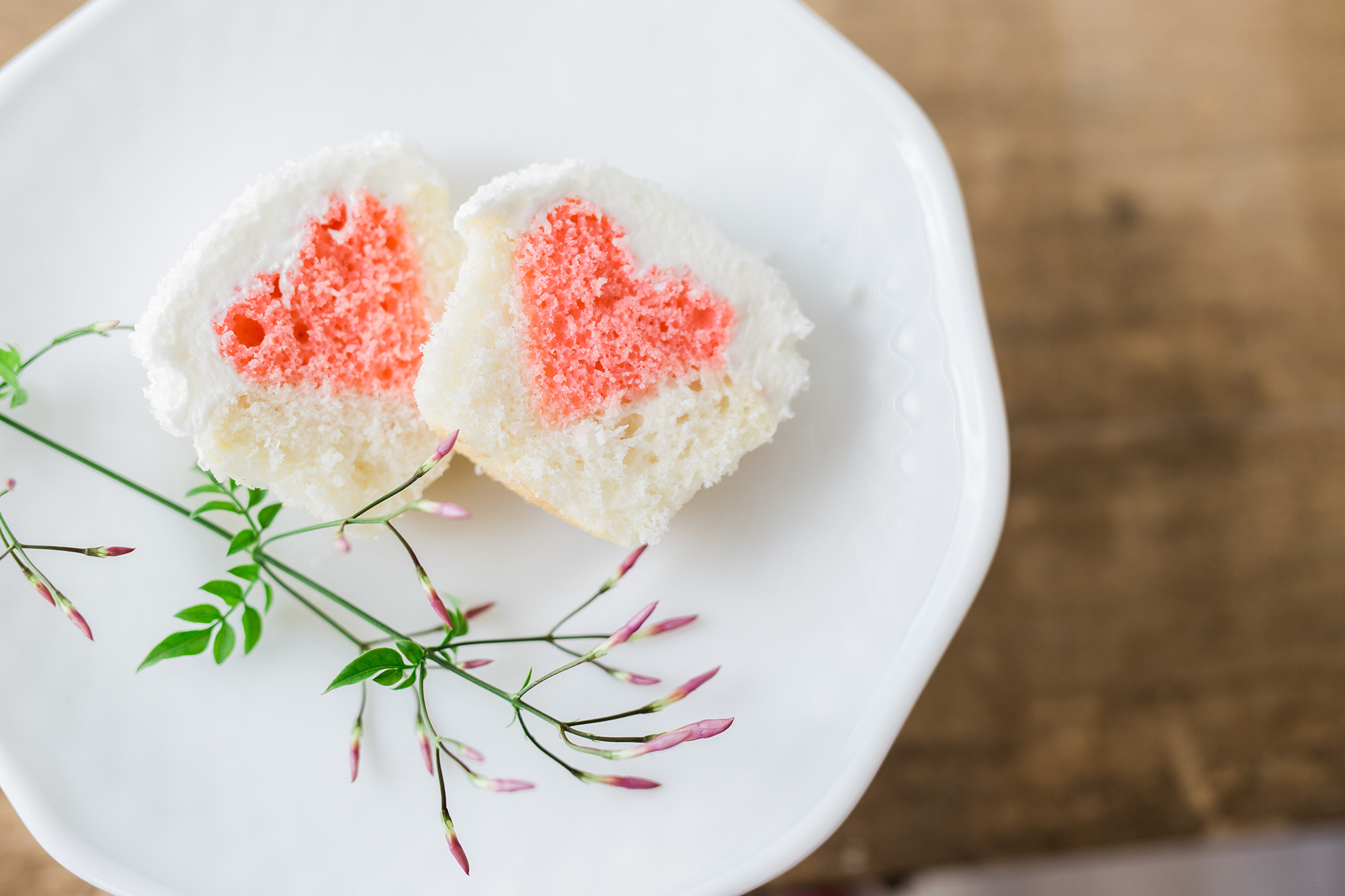 Cupcakes with Pink Hearts Inside