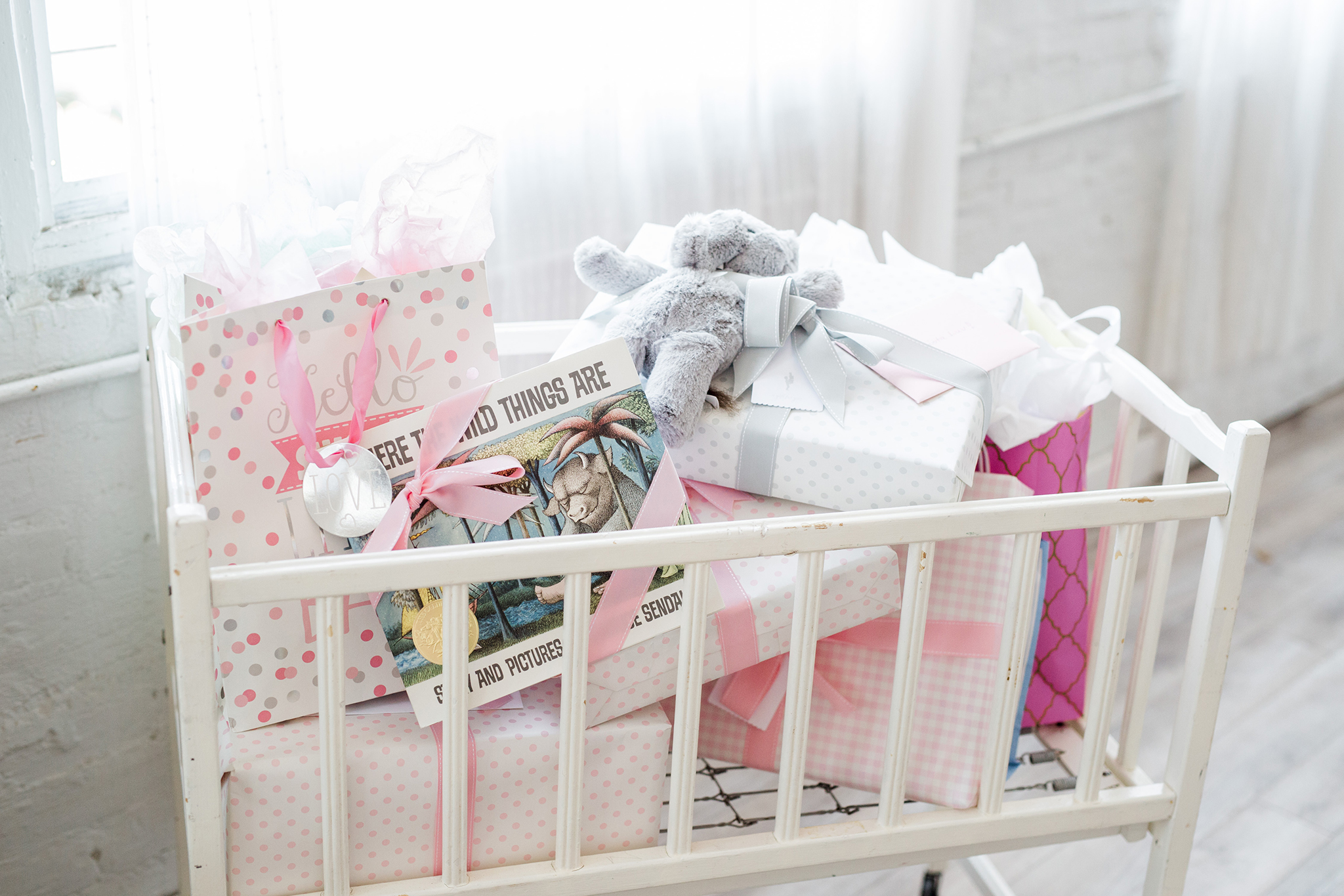 Old-Fashioned Baby Cradle for Gifts