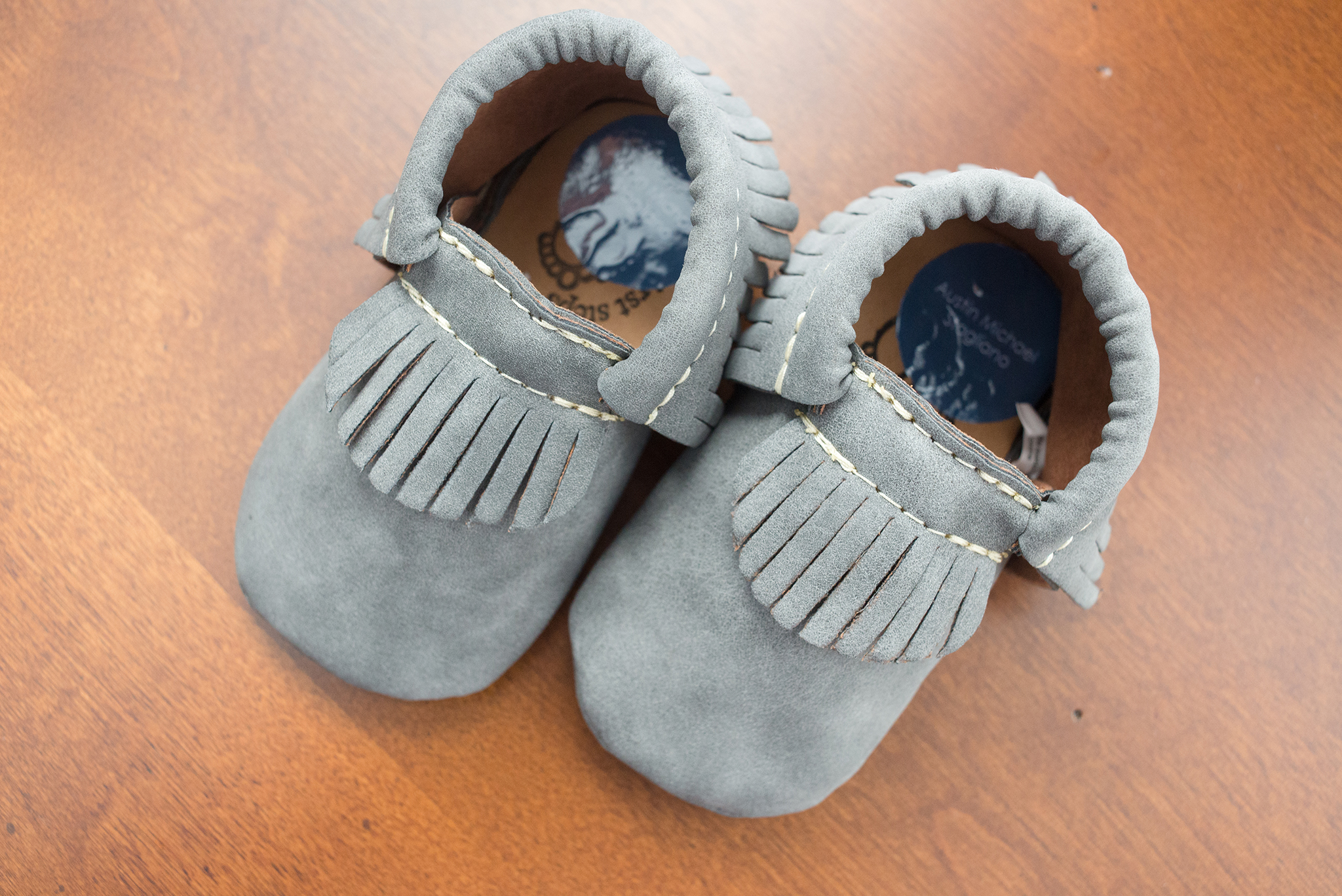Baby Moccasins with Mabels Labels