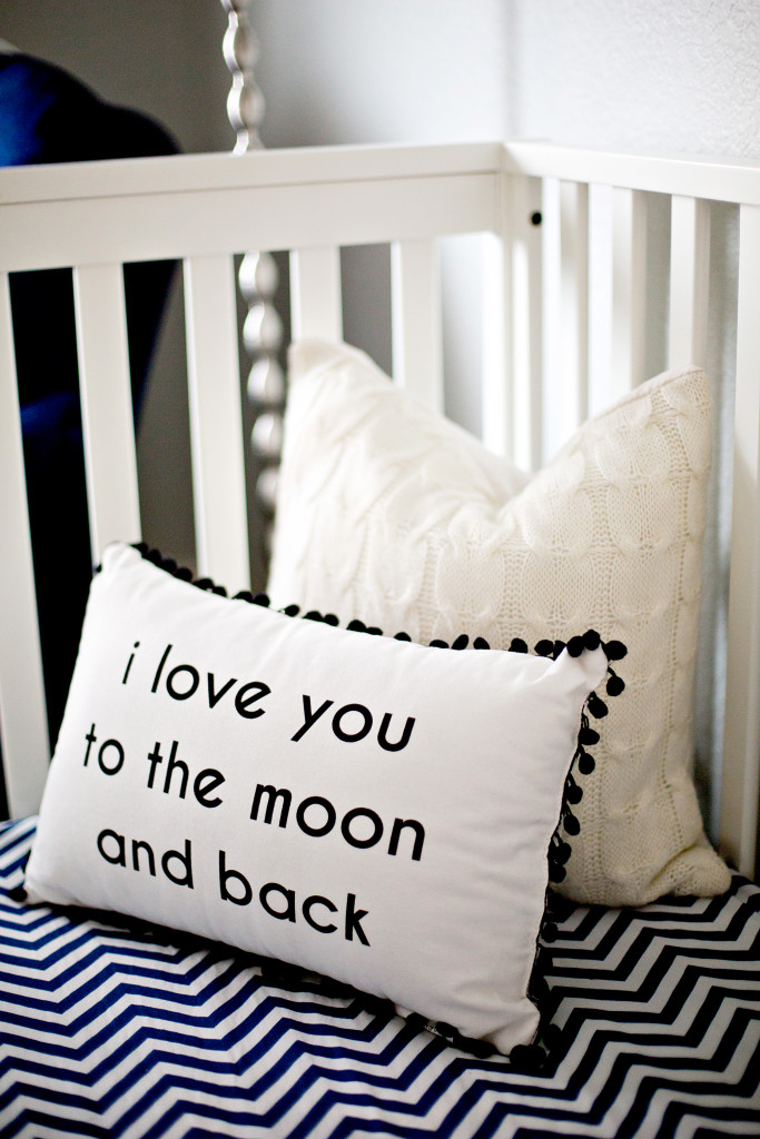 To the moon and back pillow.