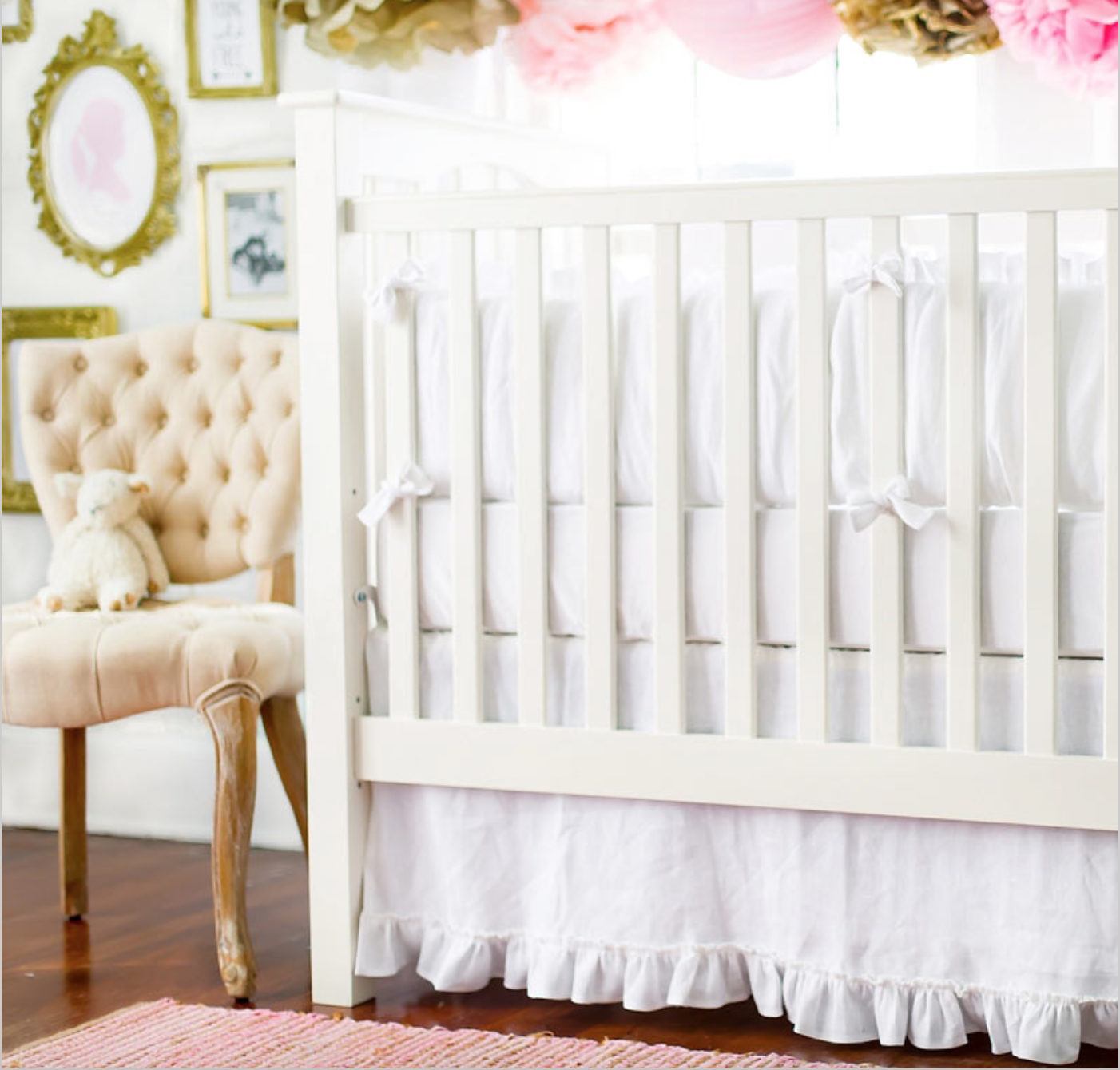 New Arrivals White Baby Bedding