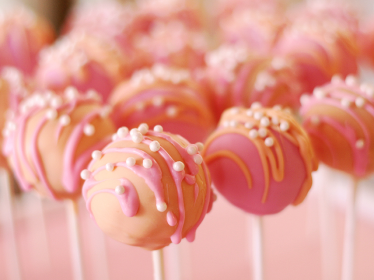 Pink and Orange Cake Pops