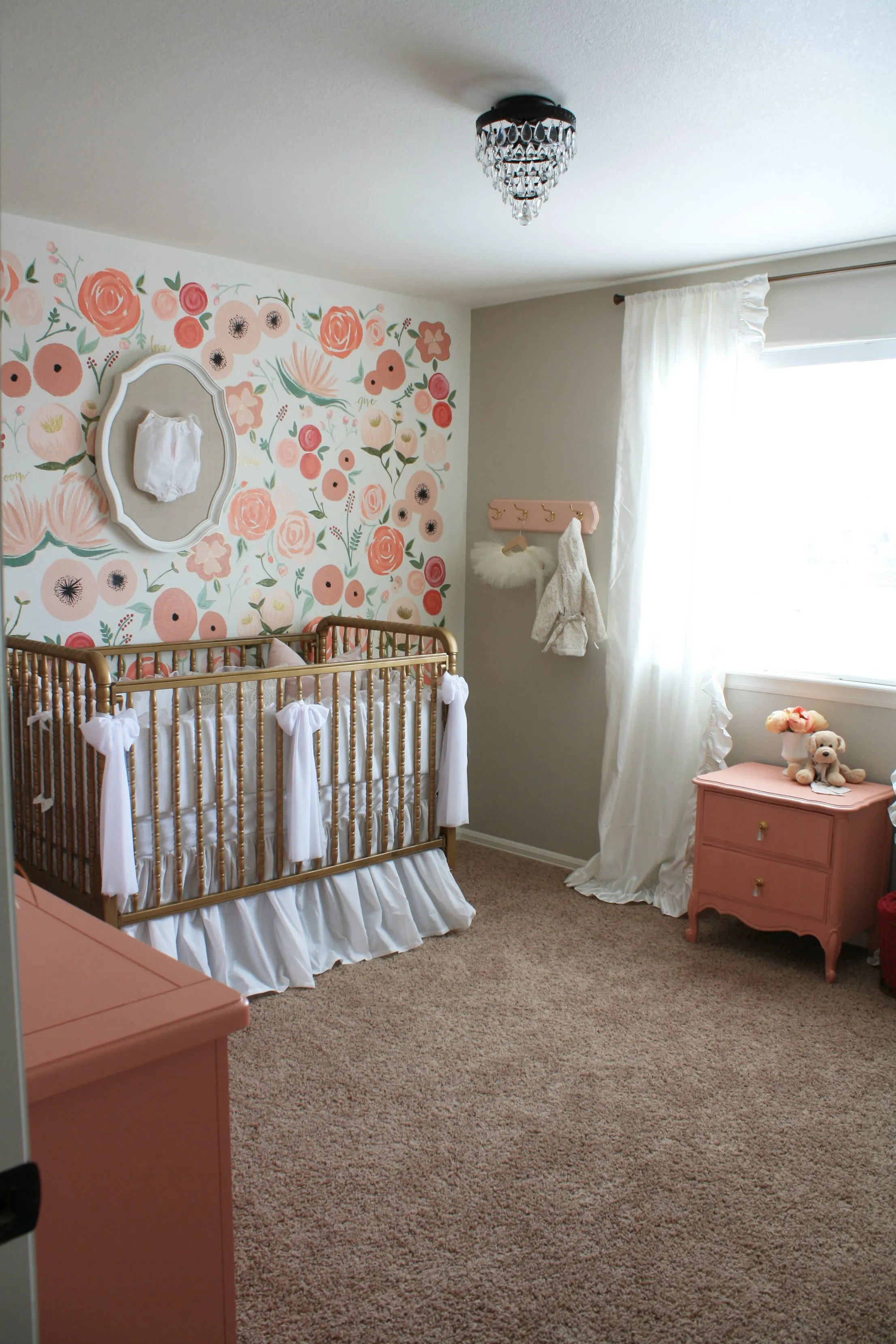 Hand Painted Floral Wall Mural Nursery