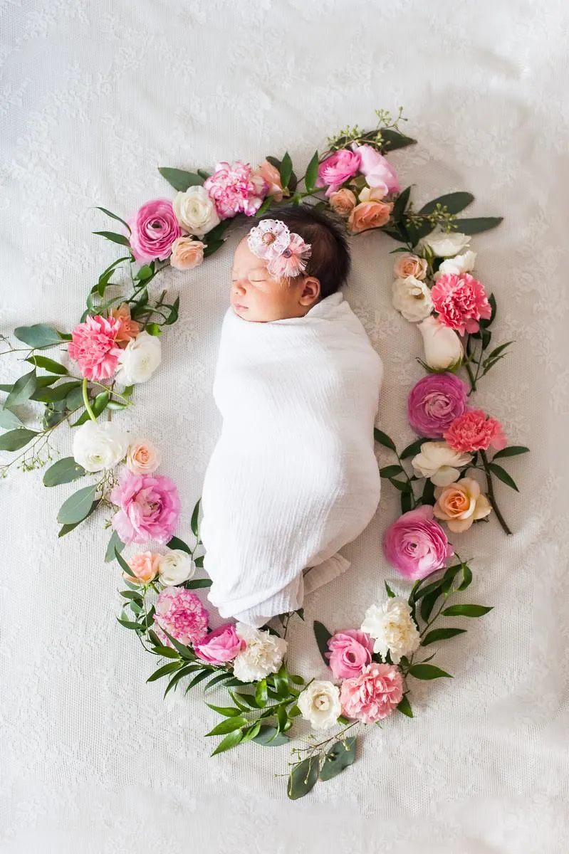 Floral Wreath Baby Photo - Candice Benjamin Photography