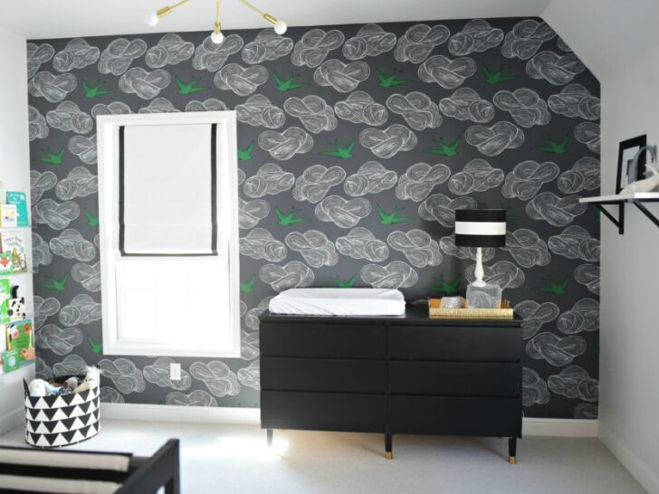 Modern Boys Nursery with Wallpaper Accent Wall - Project Nursery