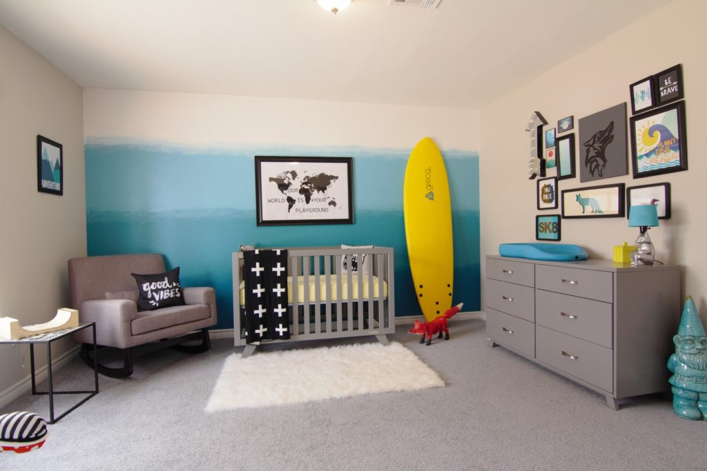 Surf-Inspired Nursery with Ombre Accent Wall - Project Nursery