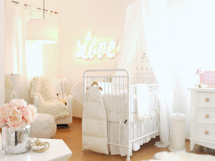 Feminine Nursery with Love Marquee