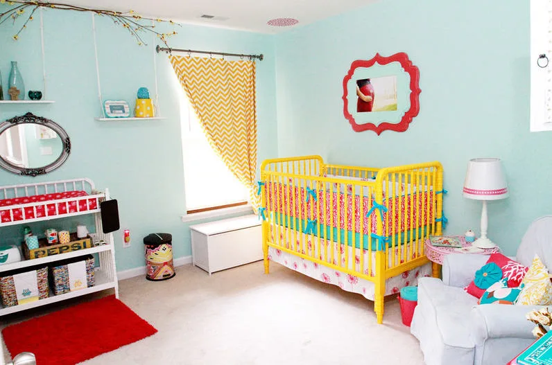 Colorful Nursery with Yellow Crib - Project Nursery