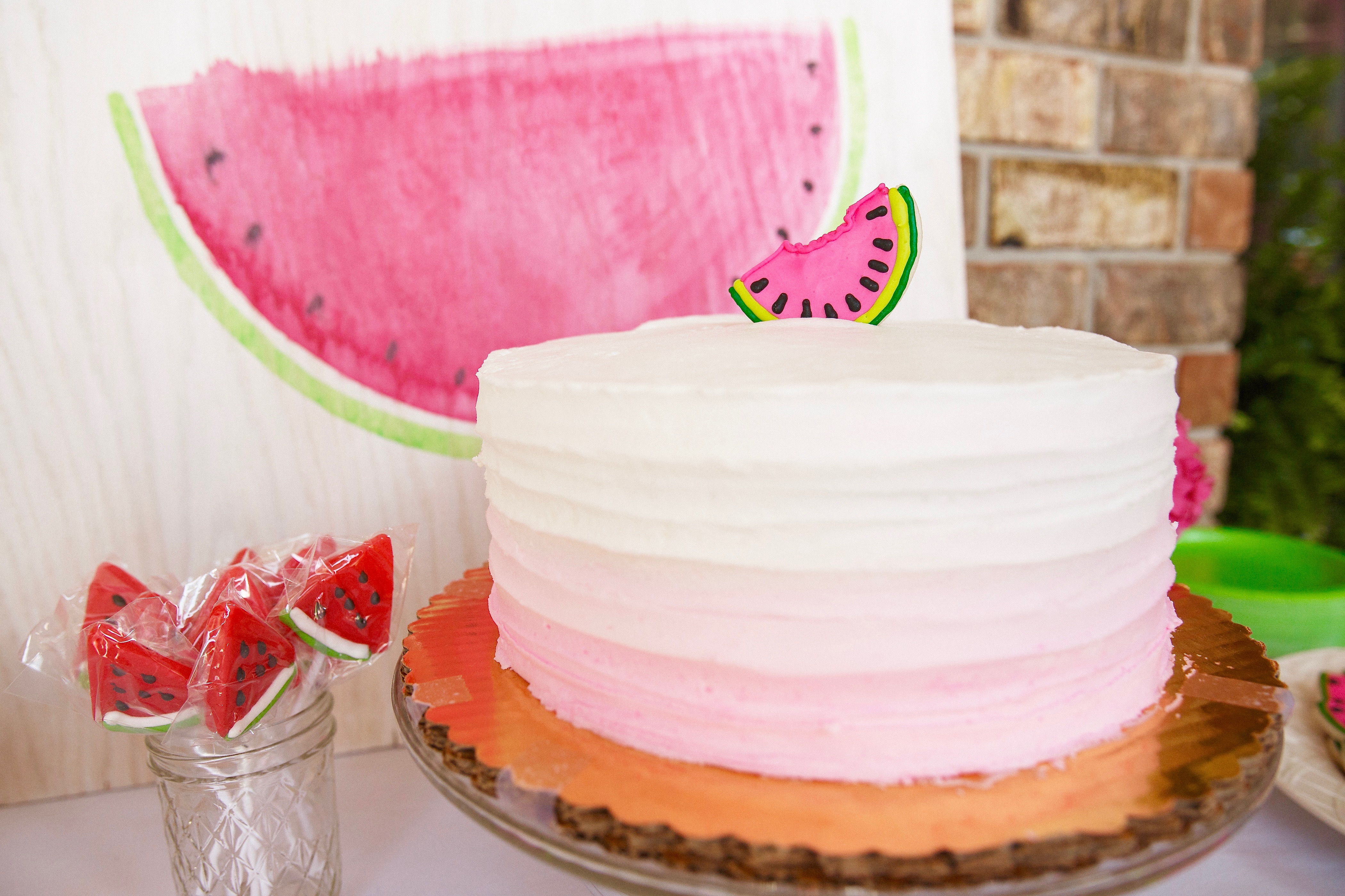Watermelon themed 2-tier Cake | Watermelon birthday parties, Watermelon  cake birthday, Watermelon birthday