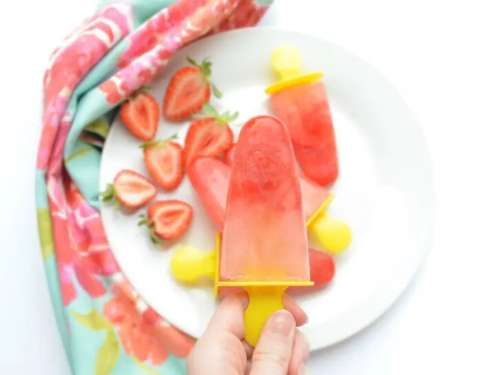 Strawberry and Chamomile Natural Teething Popsicles