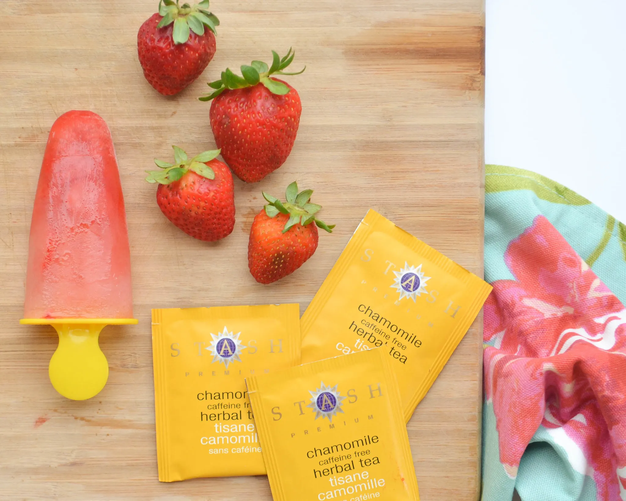 Strawberry and Chamomile Natural Teething Popsicles