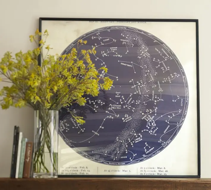 Vintage Astronomical Print from Pottery Barn