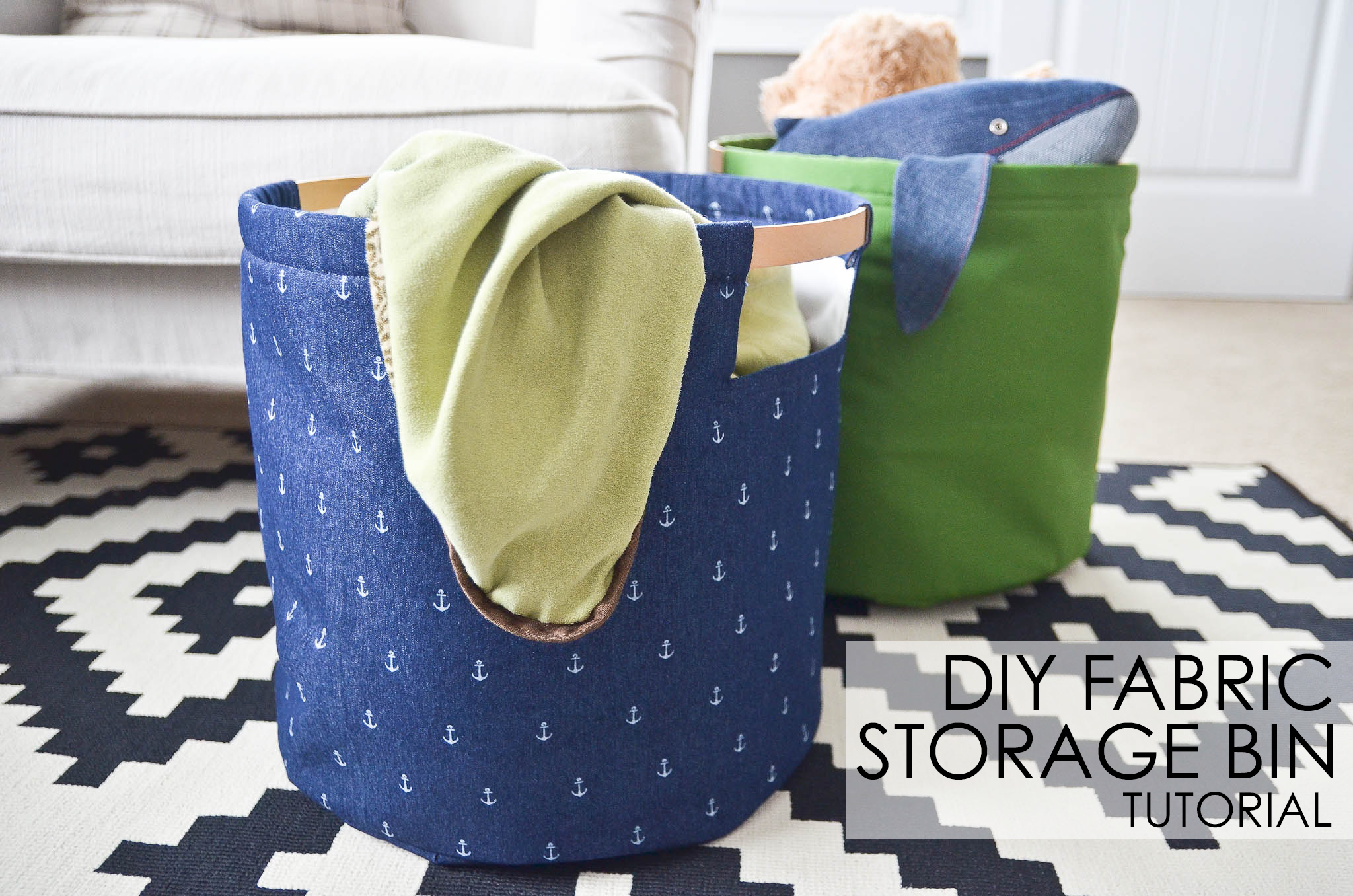 DIY Fabric Storage Bins Tutorial
