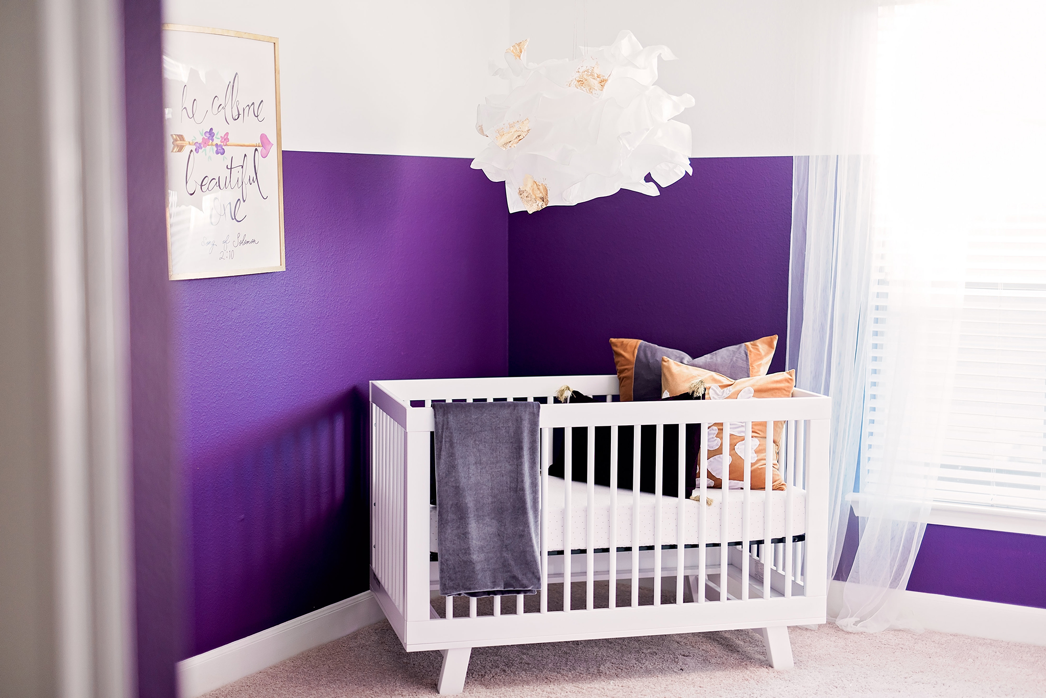 Purple and White Girls Nursery
