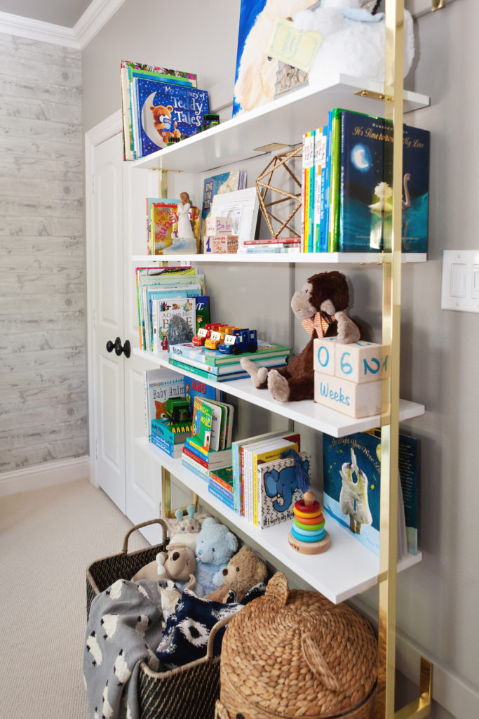 Shelves for outlet nursery wall