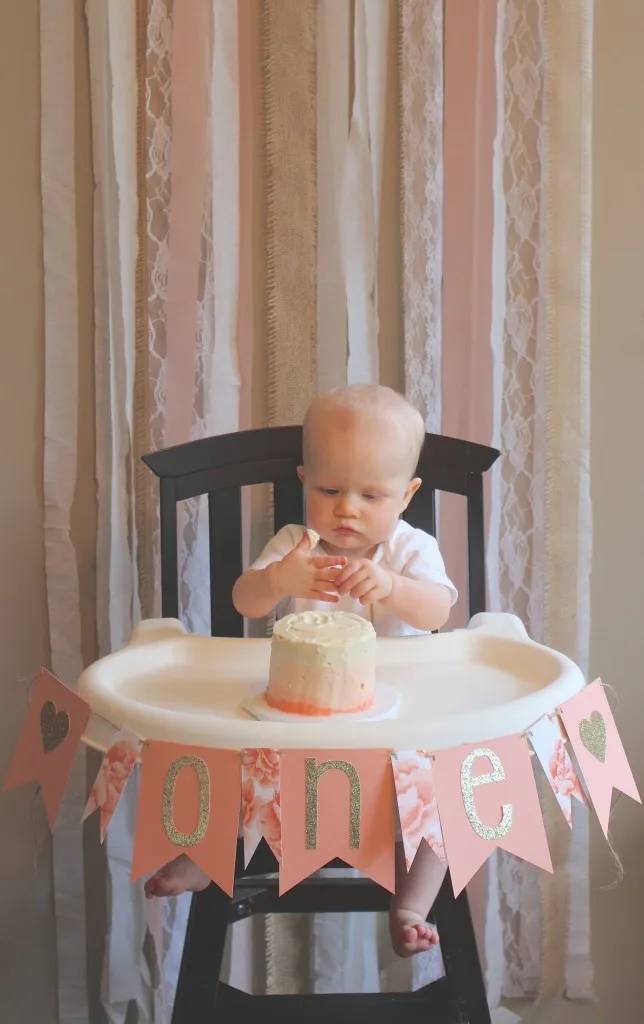 Pink Ombre Smash Cake