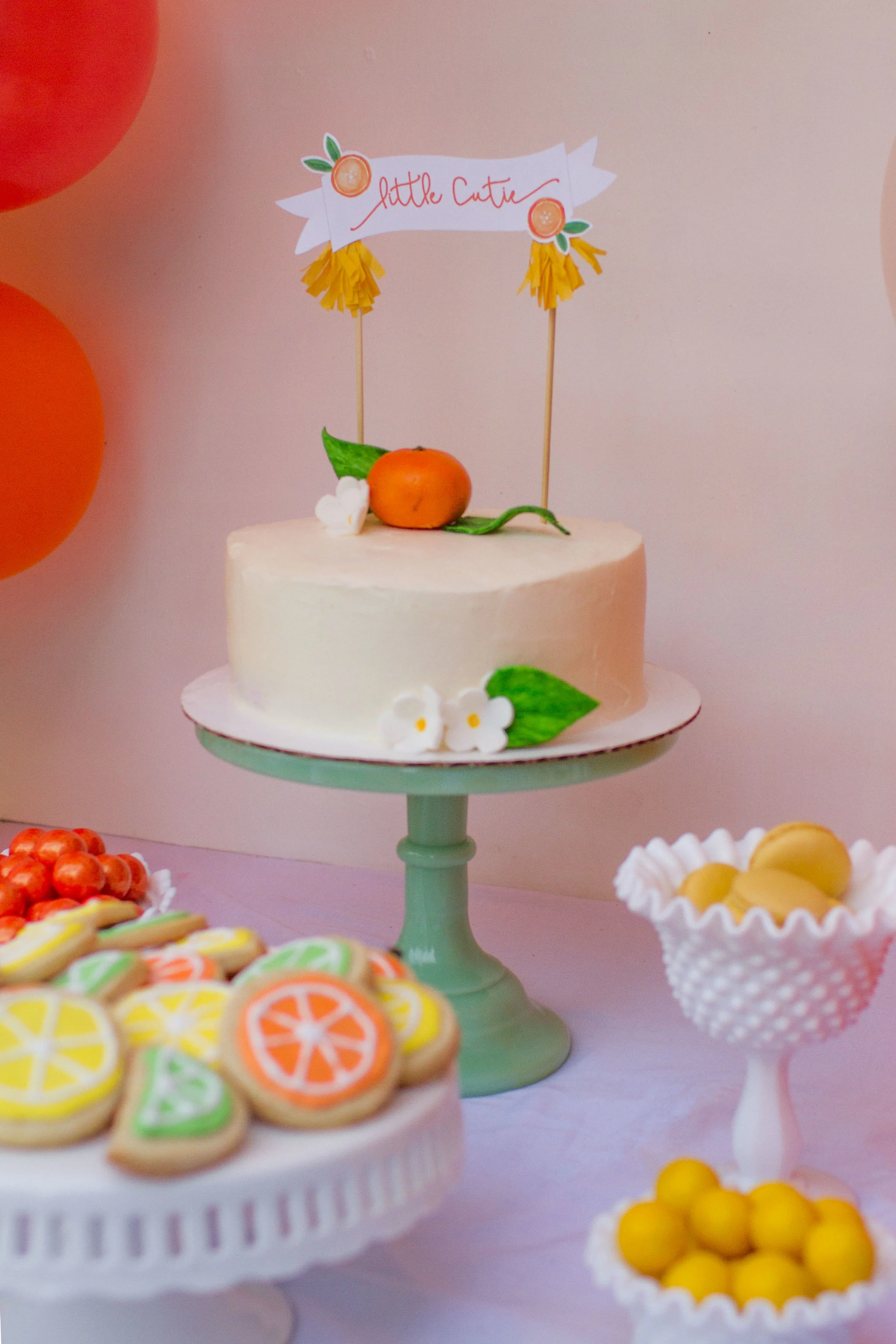 Citrus Baby Shower Sweets Table