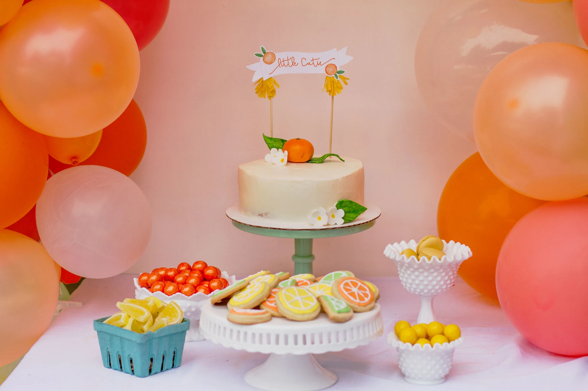 Citrus Baby Shower Sweets Table