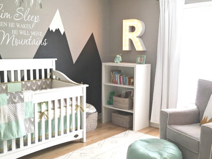 Mint and Gray Mountain-Inspired Nursery