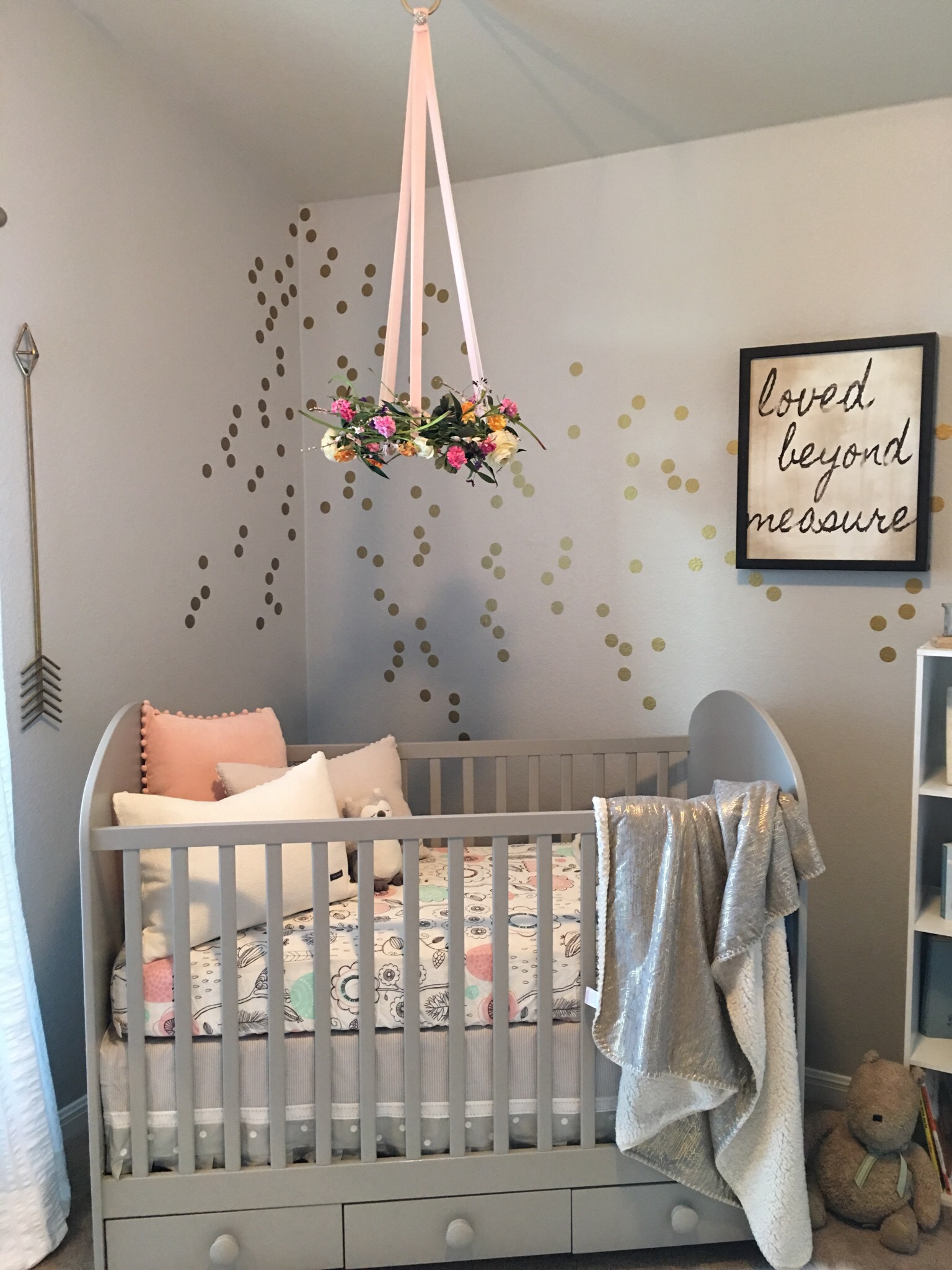 Nursery Floral Wreath Mobile