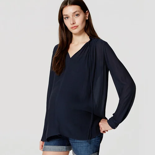 Maternity Tie Neck Blouse from LOFT