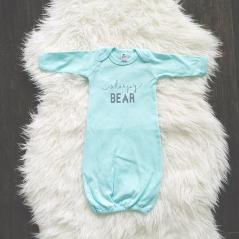 Sleepy Bear Infant Gown from Loved by Hannah and Eli