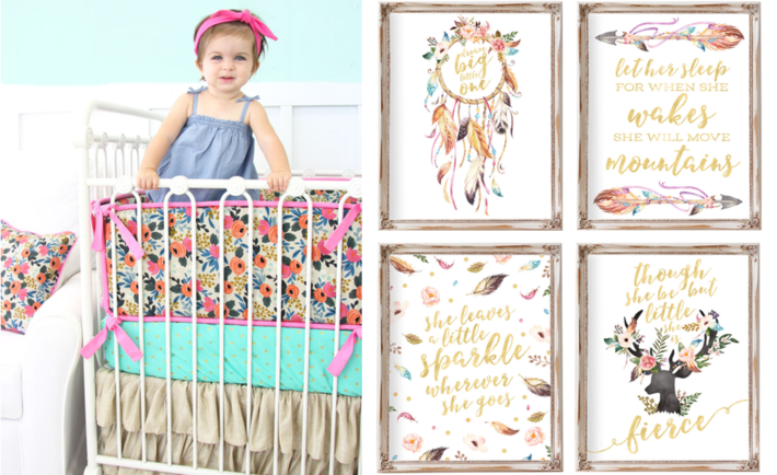 Caden Lane Teagan Collection Baby Bedding and Complementing Artwork
